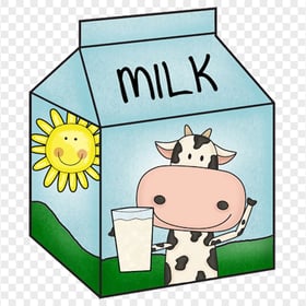 HD Dairy Cow Milk Carton Box Clipart Transparent PNG