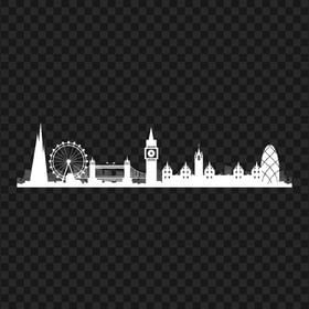 HD PNG London City Skyline Cityscape White Silhouette