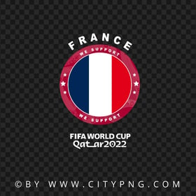 We Support France World Cup 2022 Logo PNG