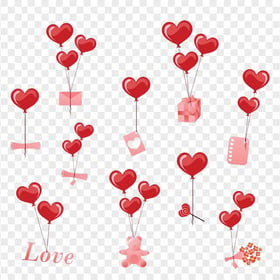Valentine Love Hearts Balloons Icons