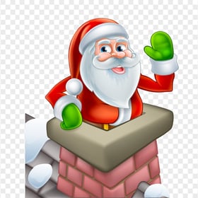 Vector Cartoon Santa In A Chimney HD PNG