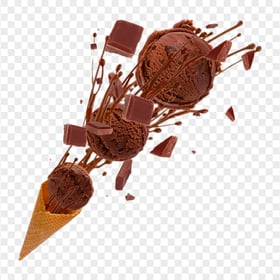 Splashing Balls Chocolate Ice Cream HD PNG