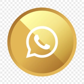 HD Whatsapp Wa Round Circle Golden Gold Icon PNG