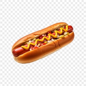 Delicious Hot Dog Sandwich with Sauce HD Transparent PNG