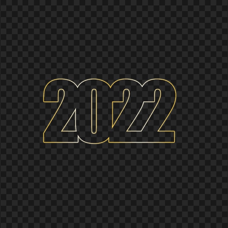Outline Gold 2022 Text FREE PNG