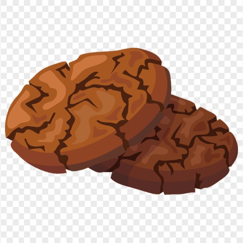 Cartoon Vector Two Brown Cookies HD PNG