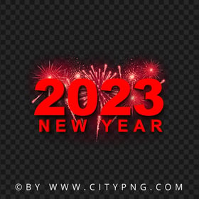 2023 New Year Red Fireworks Image PNG