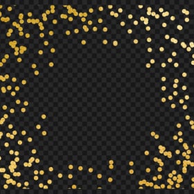 Square Frame Of Gold Polka Dots Border HD PNG