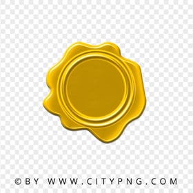 Blank Yellow Gold Seal Wax Stamp PNG Image