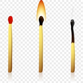 Transparent Three Matchstick Matches Illustration