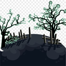 PNG Horror Halloween Hills Trees Illustration