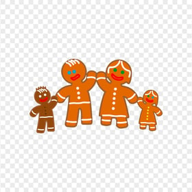 Gingerbread Family Clipart Cartoon PNG