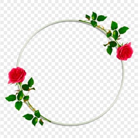 HD Roses Flowers Floral Circle Round Frame PNG