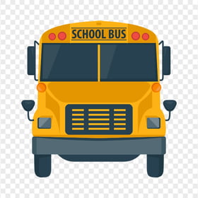 School Bus Front View Vector Icon HD PNG