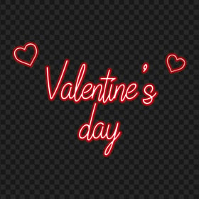 HD Neon Valentine's Day With Hearts PNG
