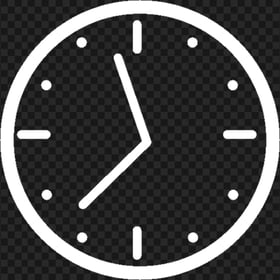 White Clock Icon Symbol PNG