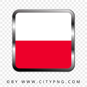 HD Poland Square Metal Framed Flag Icon PNG