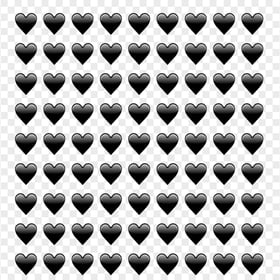 HD Black Hearts Emoji Pattern Background PNG