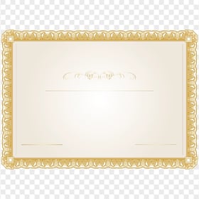 HD Gold Certificate Paper Template PNG