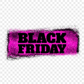 HD Black Friday Text Logo Outline In Black & Pink Glitter PNG