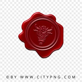 Front View Dragon Red Seal Wax Stamp PNG