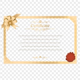 HD Gold Modern Certificate PNG