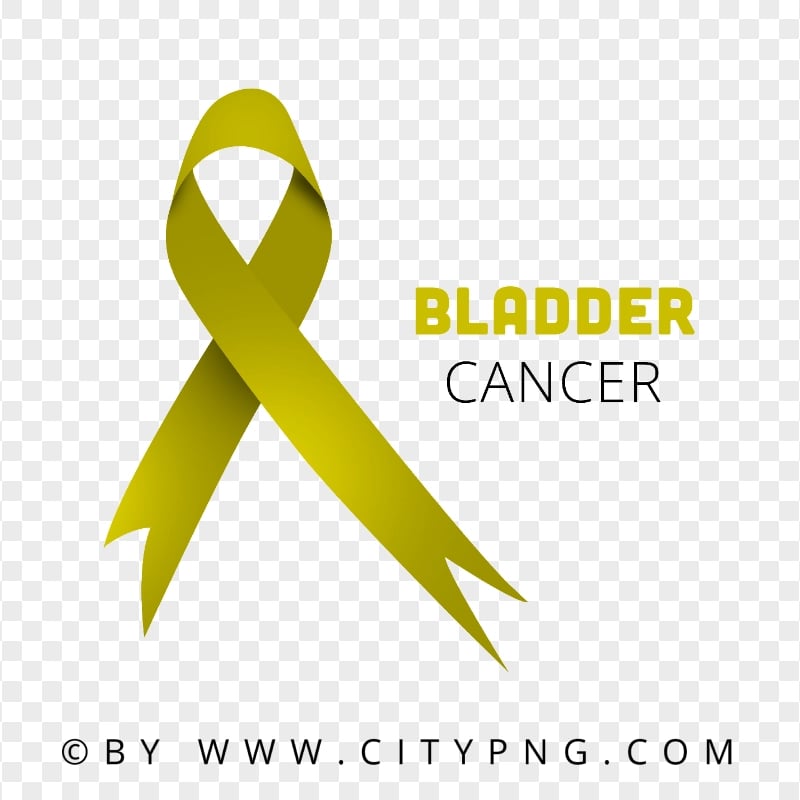 Bladder Cancer Yellow Ribbon Logo Sign Image PNG