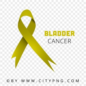 Bladder Cancer Yellow Ribbon Logo Sign Image PNG