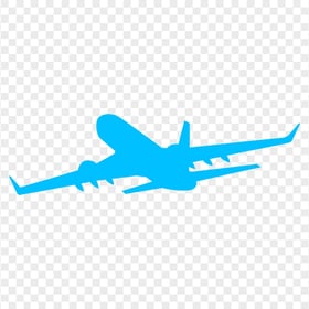 Flying Airplane Blue Silhouette PNG Image