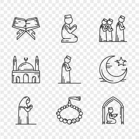Collection Of Ramadan Muslims Black Icons FREE PNG