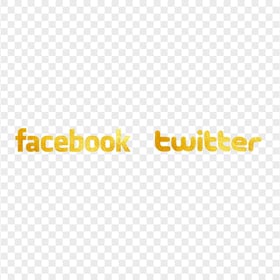 HD Facebook & Twitter Gold Logos Signature PNG