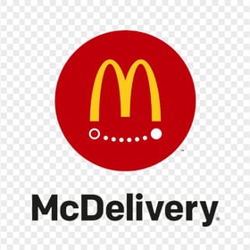 HD McDonald's McDelivery Red Logo Sign PNG Image