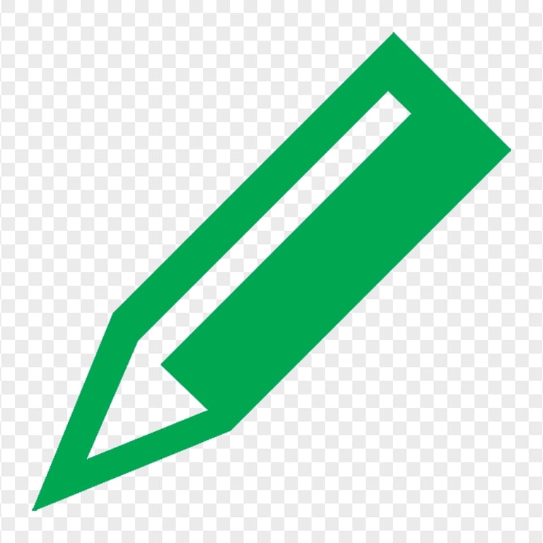 HD Green Short Angle Pencil Icon PNG