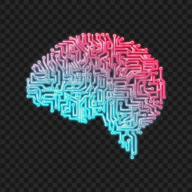 FREE Glowing Abstract Circuit Brain PNG