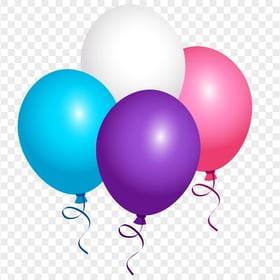 HD Birthday Party Balloons Illustration PNG