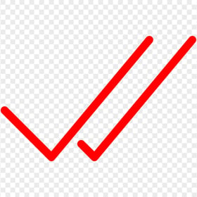 HD Red Double Tick Check Mark Icon PNG