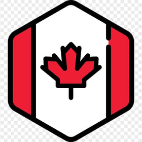 Canada Flag Hexagon Shape Icon FREE PNG