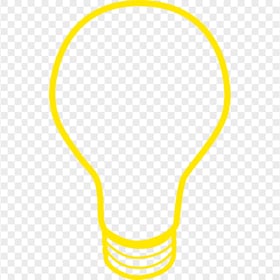 Yellow Outline Light Bulb Icon PNG