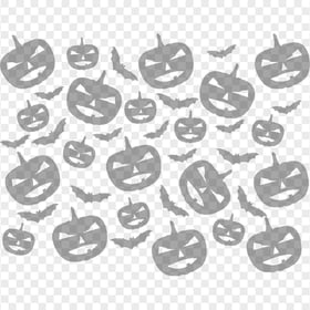 Pumpkins & Bats Silhouettes Pattern Background