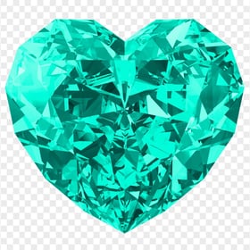 HD Aqua Green Diamond Crystal Heart Love Valentine Day PNG