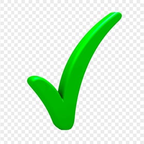 Tick Check Correct True Done Mark 3D Green Icon PNG