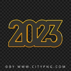 2023 Text Number With Gold Stroke FREE PNG