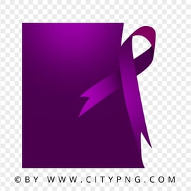 Pancreatic Cancer Square Template Ribbon Purple Design PNG