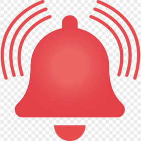 Transparent Red Flat Bell Notification Icon