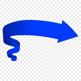 HD 3D Blue Ribbon Arrow Banner Symbol Transparent PNG