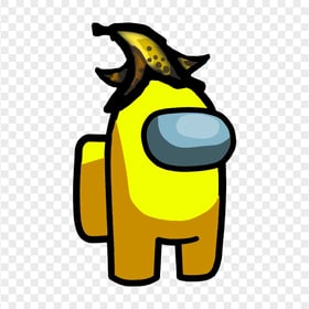 HD Yellow Among Us Crewmate Character With Banana Hat PNG
