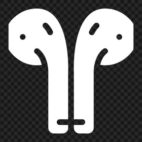 White Airpods Earbuds Vector Icon