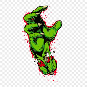 Cartoon Zombie Monster Halloween Hand PNG Image
