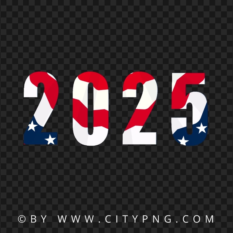 2025 Text As USA Flag PNG Image Citypng