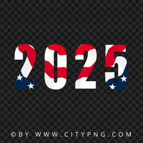 2025 Text As USA Flag PNG Image